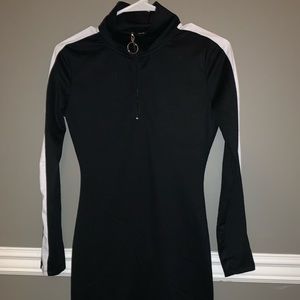 Derek Heart Dresses - Black Bodycon Dress w/ white stripe sleeves Derek Heart Dresses - Black Bodycon Dress w/ white stripe sleeves